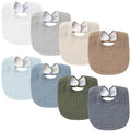 Konssy Muslin Baby Bibs 8 Pack Baby Bandana Drool Bibs Cotton for Unisex Boys and Girls, Soft Absorbent Set for Teething and Drooling - color: Grey