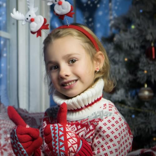 33 Pairs Stainless Steel Cartoon Earrings for Girls - Hypoallergenic Colorful Stud Earing Set, Mix & Match Cute Earring for Teens, Kids, Doll Dressup Accessories - style: #6-Christmas
