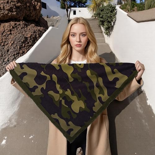 Bandana Single Pack Soft Thin 27 inch Cotton Paisley Extra Large Headwear - color: Camo