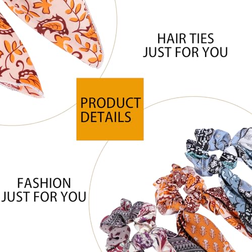 Hair Scrunchie Scarf,6PCS Paisley Bow Scrunchies | Scarf Hair Ties,Hair Scrunchies with Tails,Bandana Scrunchies,Scarf Ponytail Holder,Hair Accessories for Women - color: paisley 1B