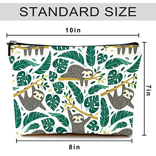 Cute Makeup Bag for Purse Canvas Waterproof Funny Cosmetic Bags for Women Zipper Travel Toiletry Pouch-Sloth Makeup Bags - color: Sloth Makeup Bags