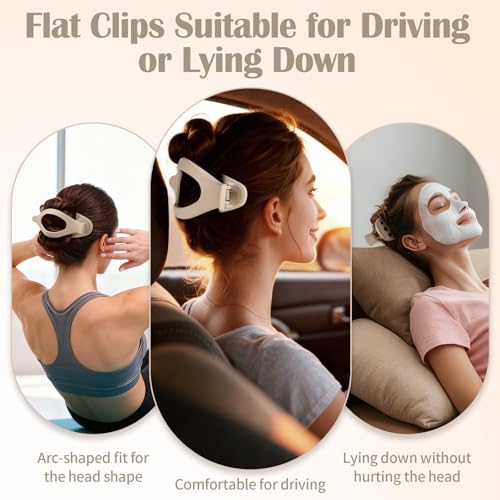 5.5 Inches Extra Large Flat Hair Clips for Women, 4 Pack XL Big Claw Clips for Thick Hair, Oversized Matte Strong Hold Non-slip Flat Claws, Cream - color: Cream-XL