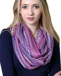 Anika Dali (15 Colors) Shimmer Sparkle Infinity Scarf, Women's Festival Bliss Lightweight Fashion Shawl - color: French Lilac