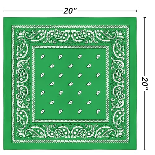 Amscan womens Paisley Bandana - color: Green, size: 20" x 20", 1 Piece