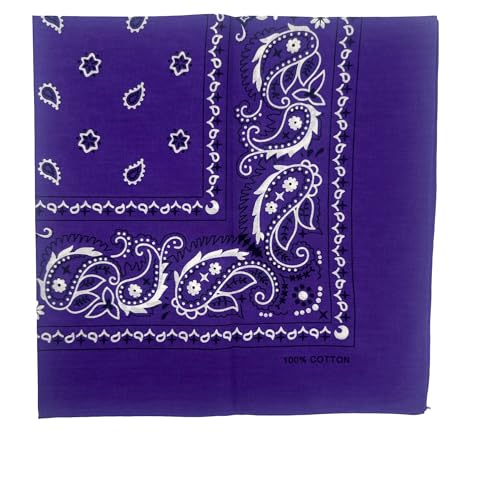 Vamqor 100% Cotton 10 Pack Fine Bandanas - color: Purple