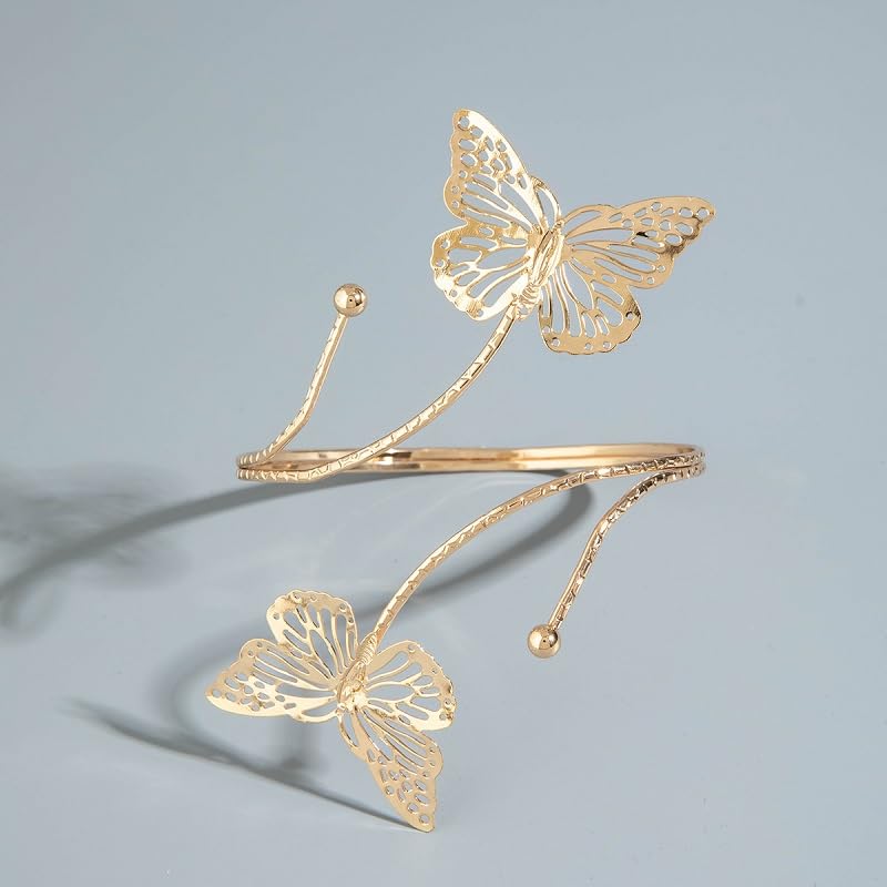 Pingyongchang Arm Cuff Upper Arm Band Cuff Bracelet Bangle for Women Silver Gold Boho Adjustable Flower Butterfly Sun Moon Armband Set Birthday Friendship Gift Holiday Beach Jewelry - style: Aa-Gold