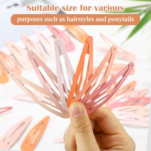 WILLBOND 30 Pieces 3.1 Inch Large Metal Snap Hair Clips Nonslip Barrettes Women Hair Accessories(Bright Colors) - color: Bright Colors, style: Minimalist