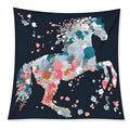 Premium Floral Scarf for Women 35x35 Square Silk Feel-Lightweight Scarves Headscarf Bandanas Wrapping Handbag - color: Floral Stallion (Navy)