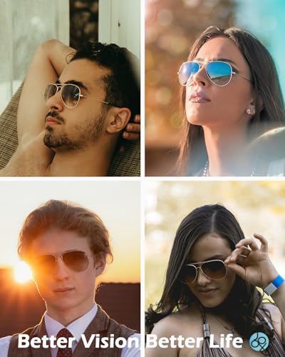JOOX Polarized Aviator Sunglasses for Women Men, UV400 Protection Lens and Lightweight Metal Pilot Frame JX2775 - color: Shiny Gold/Blue Mirror
