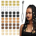 60 Pcs Hair Braids Beads, 12 mm Hair Beads for Women, Multi-Style Wooden Hairs Bead Jewelry for Adult, Men, Dreadlocks Accessories