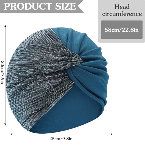 XYIYI Chemo Headwear Turban for Women, Cancer Patients Head Wrap Cover Hat for Hair Loss - color: Cyan