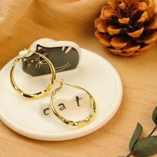 ToHeart Gold Hoop Earrings for Women Twist Hoop Earrings Gold Plated - style: Hoop Earrings E
