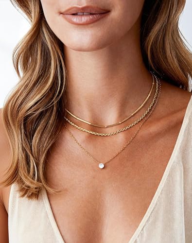 KSF Gold Lariat Necklace for Women Y Shaped Layered CZ Drop Chain | Y shaped necklace; Layered CZ detail; Long lariat style; Gift for her - color: Gold-3