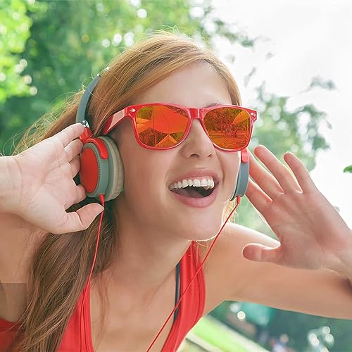 Eyegla Sunglasses Bulk Party Sunglasses Pack 80s Shades Eyewear Set for Men Women 8/10/20/30Pack - color: Black /Colorful Frame+mix Mirror Lens 10 Pack