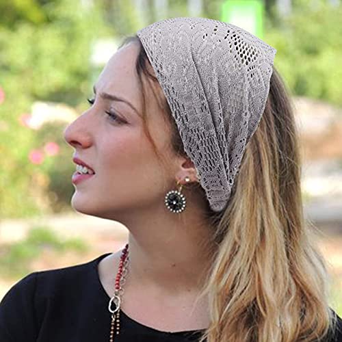 DRESHOW 8 Pack Headbands for Women Yoga Knotted Headbands Elastic Criss Cross Hair Accessories Sports Head Wrap Non Slip - color: U8 Pack Lace Wide Headband a
