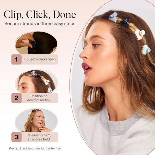 Kitsch Small Hair Clips for Women and Girls – Mini Claw Clips – Hair Accessories – Daily Styling, Recycled, Garden Bouquet | Ideal Gifts for Women – 8pc Set - color: Garden Bouquet