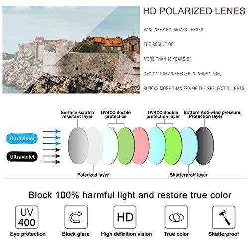 VANLINKER Polarized Retro Oval Sunglasses for Women and Men Small 90s Style VL9580 - color: C3c4 Brown Frame/Tortoise Frame