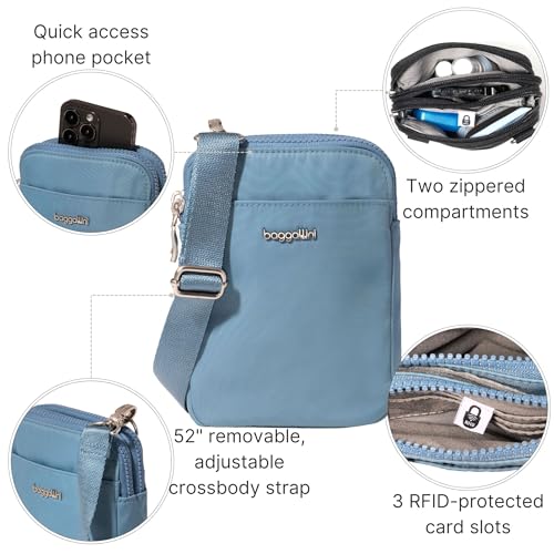 Baggallini Women's Modern Take Two Rfid Crossbody - color: Cornflower Twill