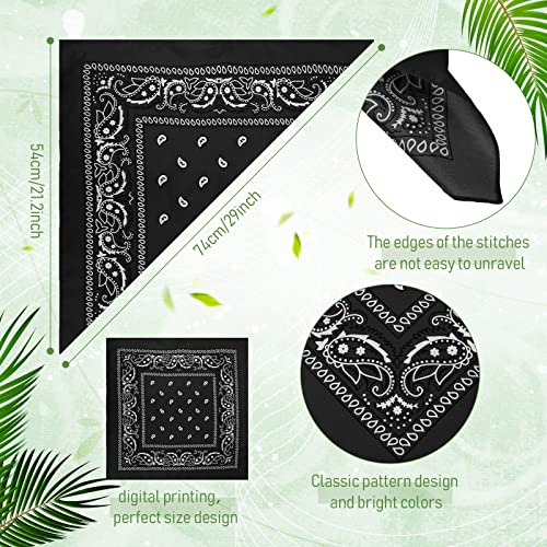 Handepo 200 Pcs Bandanas Bulk Paisley Bandanas Unisex Head Wrap Scarf Cowboy Headband Handkerchief for Women Men - color: Multicolor