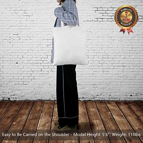 TOPDesign 5-Pack Economical 16"x15" White Cotton Tote Bag, Lightweight Medium Reusable Grocery Shopping Cloth Bags, Suitable for DIY, Advertising, Promotion, Gift, Activity - color: White, size: Medium