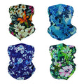 4 Headband Bandana Balaclava Half Face Mask Shield Head Hair Scarf Neck Gaiter Hat Multipurpose For WoMen Men Breathable Reusable Washable Blue Purple Lily Daisy Flower - color: 4x Flower Face Mask