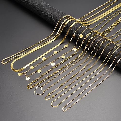 Tornito 8Pcs Waist Belly Chain CZ Heart Pearl Snake Bead Sequin Paperclip Belly Chain Summer Beach Sexy Body Chains Jewelry Accessories for Women Adjustable - style: A:8Pcs(Heart)