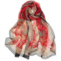 MINIDORA Lightweight Scarves for Women Elegant Floral Pattern Scarf Shawls Sunscreen Head Shawls - color: Style 14-red