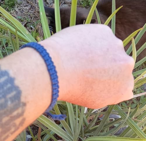 Hemp Bracelet Adjustable - color: Navy Blue