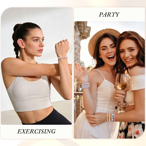 DIYDEC 12pcs Hair Ties Bracelet for Women Boho Braided Hair Ties No Damage Elastic Hair Bracelet Band for Girls Soft Thick Thin Long Curly Hair Accessories (Colour) - color: Colour