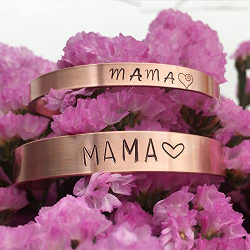 ABBECIAO Copper Cuff Bracelet Blanks for Metal Stamping and Engraving (16 Ga.) 1/4" x 6"- Pack of 6 - size: 1/4" x 6"