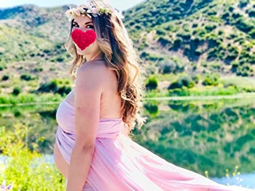 Vivivalue Pearl Flower Crown Floral Garland Headband Flower Halo Headpiece Hair Wreath Boho with Ribbon Party Wedding Festival Photos Pink - color: I