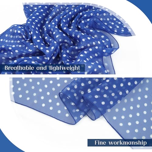 E-Clover Unique Fashion Women's Scarf Chiffon Sheer Scarves for Women Lightweight - color: Blue Polka Dot-01
