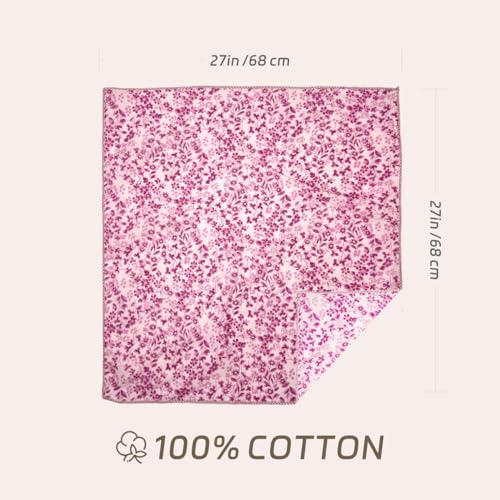 Cotton Bandana,Large Bandanas for Women,Head Coverings for Women,Head Scarf Handkerchief, Square Headband 27" x 27" - color: 27-06-plum-pink
