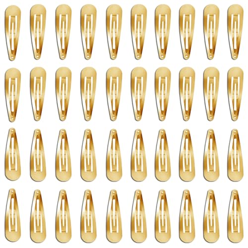 40pcs 2 inch Gold Hair Clips Hair Barrettes Metal Snap Hair Clips Accessories For Women(Gold) - color: Gold