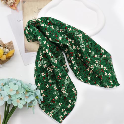 Bandanas for Women Men 21"x21" Floral Headband Scarf Versatile Hair Bandana Square Head Scarf - color: Green Garden