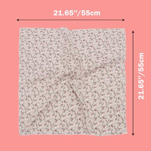Bandanas for Women Men 21"x21" Floral Headband Scarf Versatile Hair Bandana Square Head Scarf - color: Little Romantic
