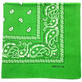 MDSTYLE 100% Cotton Bandana for Men & Women 22" x 22" Paisley Pattern Handkerchief Headband Scarf - color: Lime Green