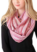 Anika Dali (15 Colors) Shimmer Sparkle Infinity Scarf, Women's Festival Bliss Lightweight Fashion Shawl - color: Blush Pink