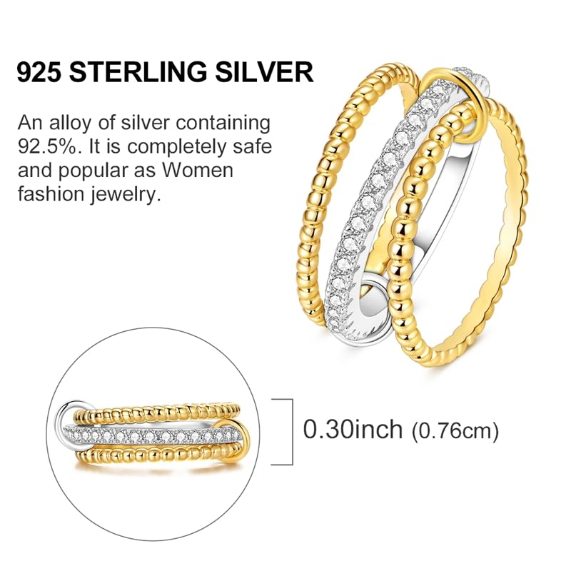 Stackable Rings Set for Women with 5A Cubic Zirconia Gift for Statement Rings Promise Rings Party Favor Ring-packs - style: Rings Set 2