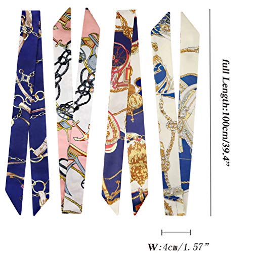 kcctoo 2/6/10Pack Scarf Bags for Women Handbag Scarfs Band Hair Neck Scarves Fashion Gifts - color: Navy Blue - 10pcs