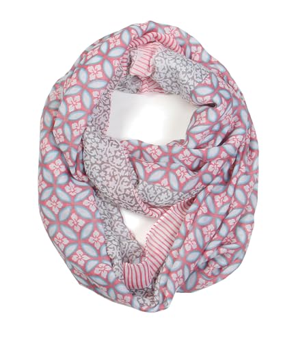 Scarfand's Romantic Rose Prints & Floral Patterns Lightweight Infinity Fashion Scarves Wraps - color: Floral Pink