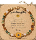 Sunflower Gifts for Women, Gifts for Women Bracelet, Symbol of Positivity Strength and Love, Inspirational Sunshine Jewelry, Birthday Christmas Thank You Gift, Friends Daughter Coworkers - style: Granddaughter