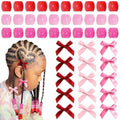 Red Hair Beads Coquette Bow Hair Clips Large Dreadlock Beads Braid Beads for Women Girls - color: Red