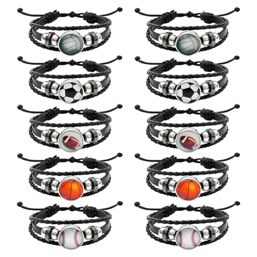 Adjustable Leather Bracelets, Leather Wrap Bracelets Leathers Cuff Bracelet Leathers Wristband for Women for DIY Craft Jewelry Making - style: Sport Theme