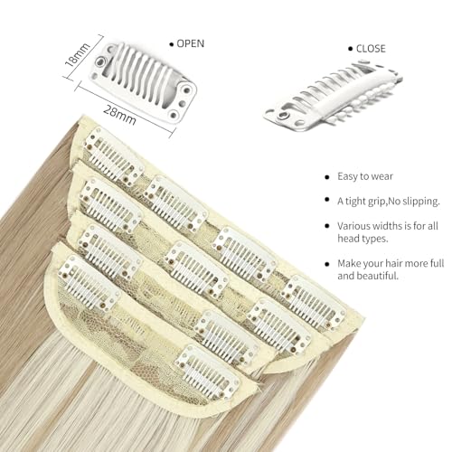 Hair Extensions Straight Clip in Hair Extensions Clip ins - Soft and Thick (20 Inches, 4Pcs, 16H613#) - color: 16H613#
