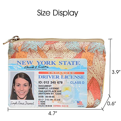 Women and Girls Cute Fashion Coin Purse Wallet Bag Change Pouch Key Holder - color: Leaves