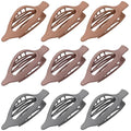 9 Pack Flat Hair Clips for Women, Matte Claw Clips for Thick & Thin Hair, Suitable for Driving（Taupe,Gray,Brown) - color: Taupe/Gray/Brown-Regular