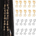 20Pcs Hollow Star Hair Cuffs - Metallic Gold Silver Braid Rings for Dreadlocks, Twists, Braids | Boho Hair Jewelry Clip Ins for Women - color: Gold Silver