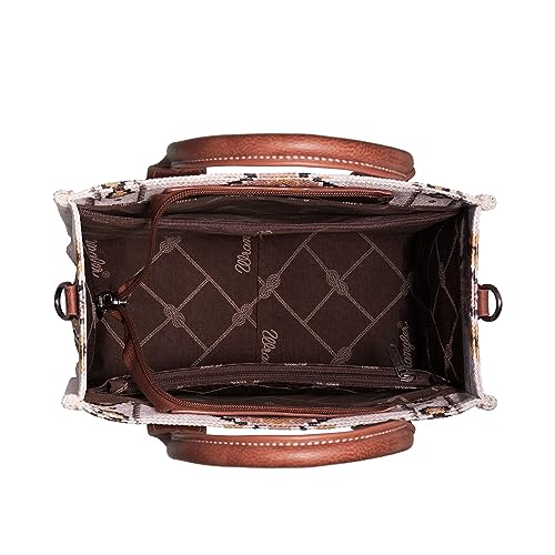 Wrangler Tote Bag for Women Western Purse and Aztec Satchel Handbag - color: Angel White M