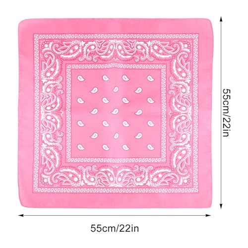 NACHLYNN 10/20pcs Paisley Bandanas Assorted Bandanas Cowboy Polyester Headbands Square Scarf Headwear - color: Pink